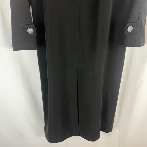 Gallery Womens Long Sleeve Button Front Black Long Trench Coat Jacket Size:4 - Picture 13 of 16